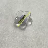 Botón con forma de flor, se sujeta por atrás, transparente con lila, diámetro de 1.5 cm (precio por botón) - Imagen 3