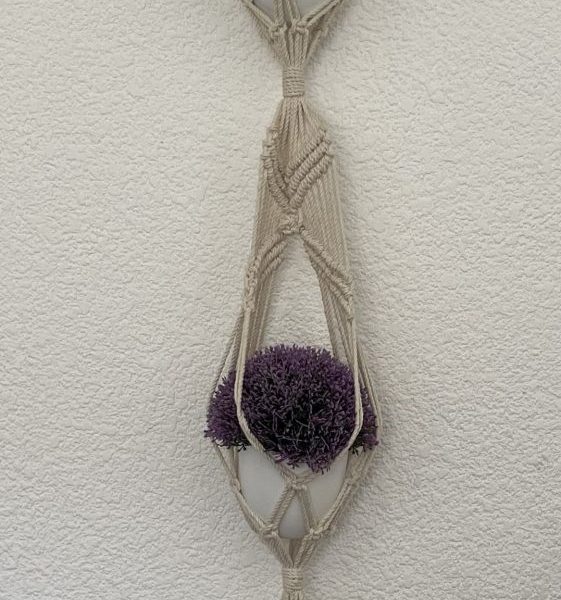 Macetero triple de macramé