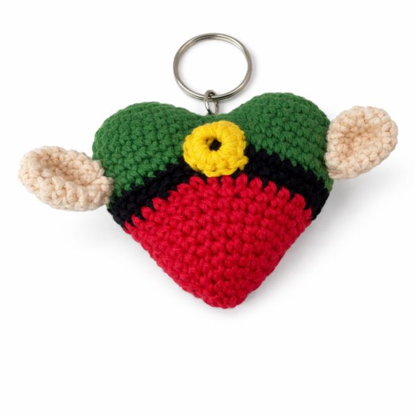 Corazón navideño tejido a mano